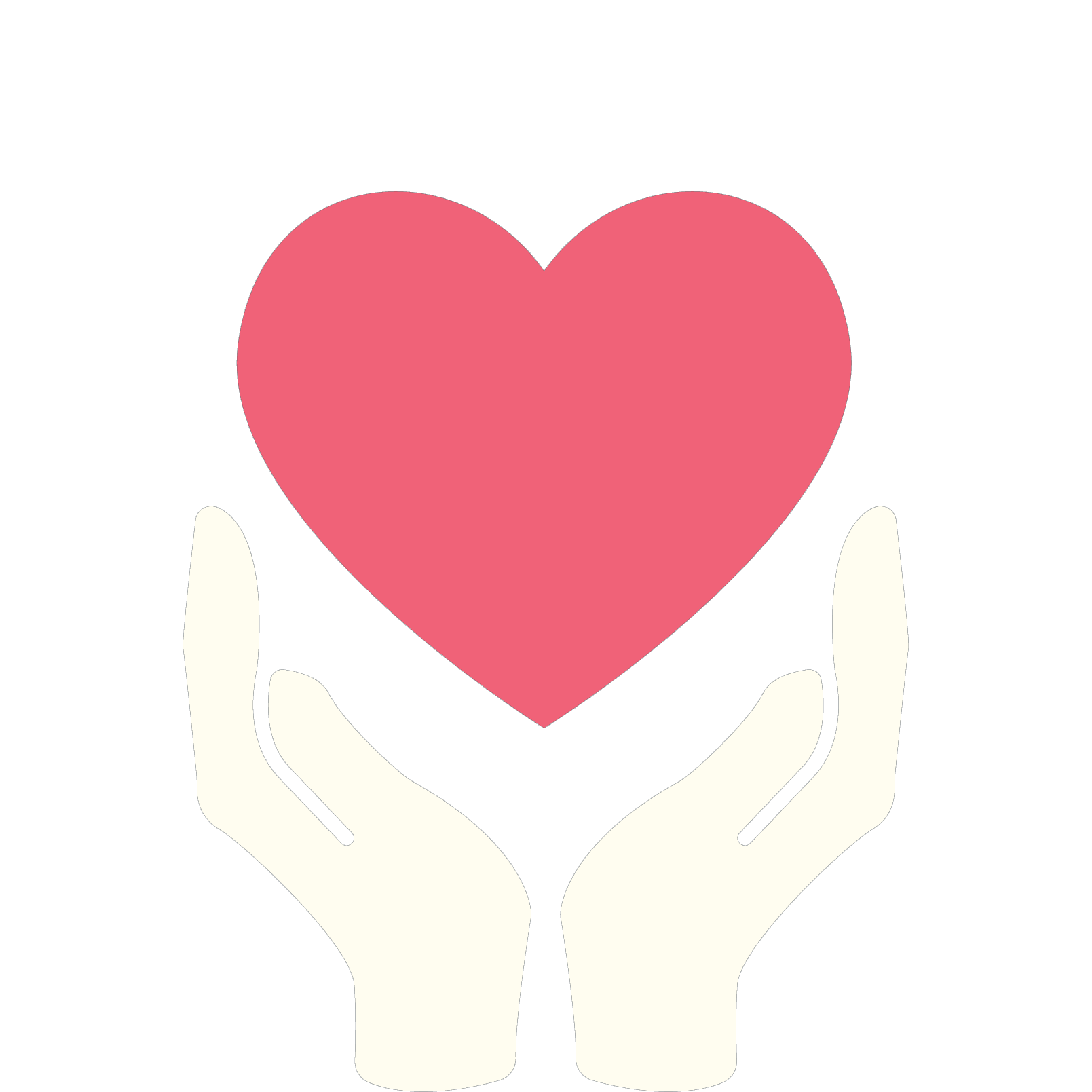 Hands holding a heart graphic