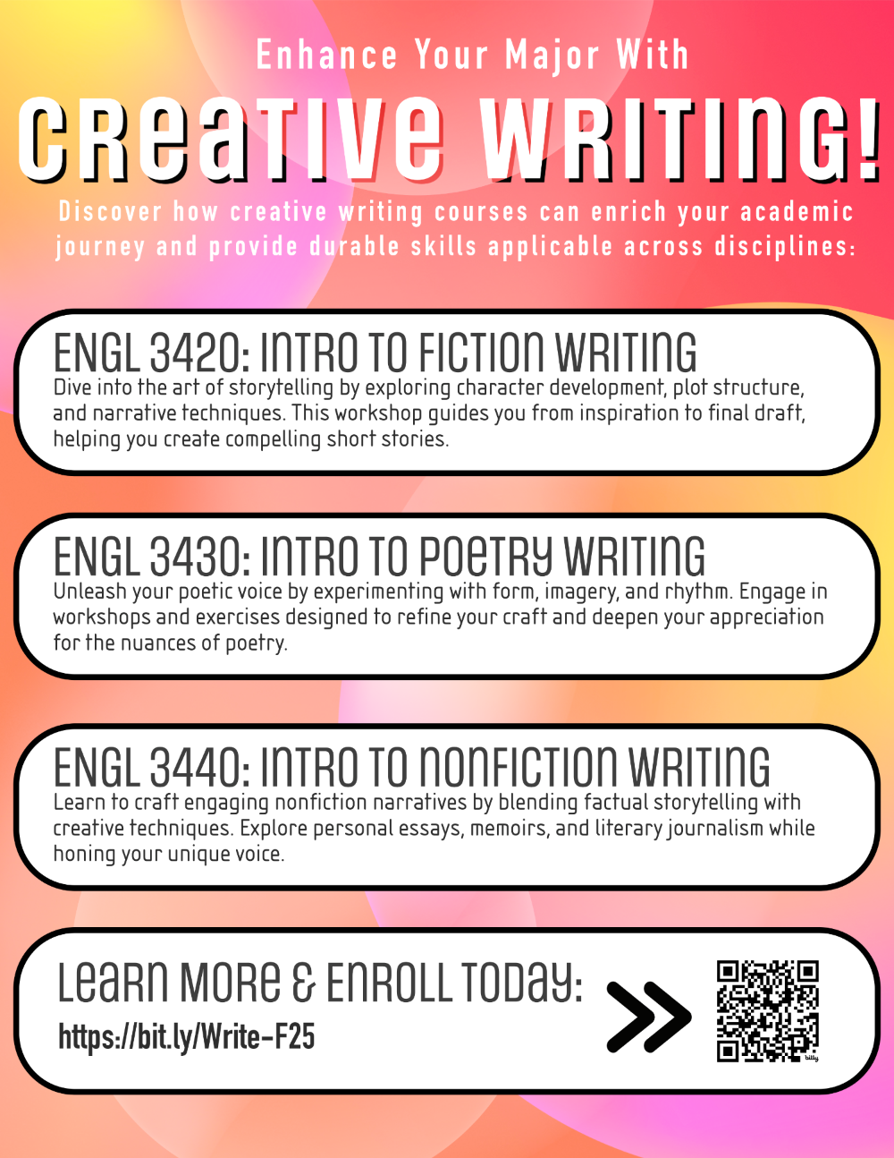 Enhance Your Major with Creative Writing!