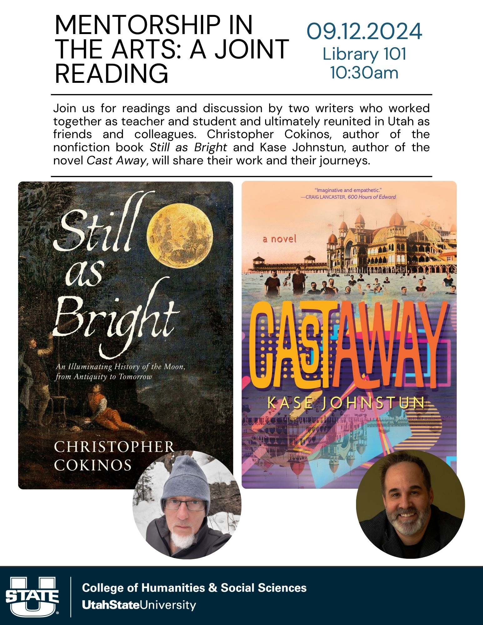Event flyer for Mentorship in the arts: A join reading