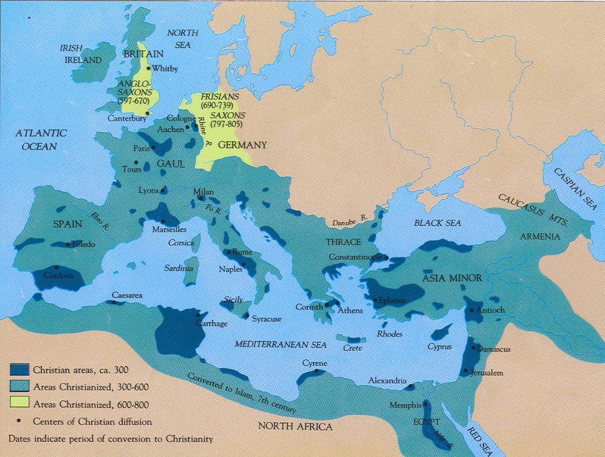 Map of the Spread of Early Christianity