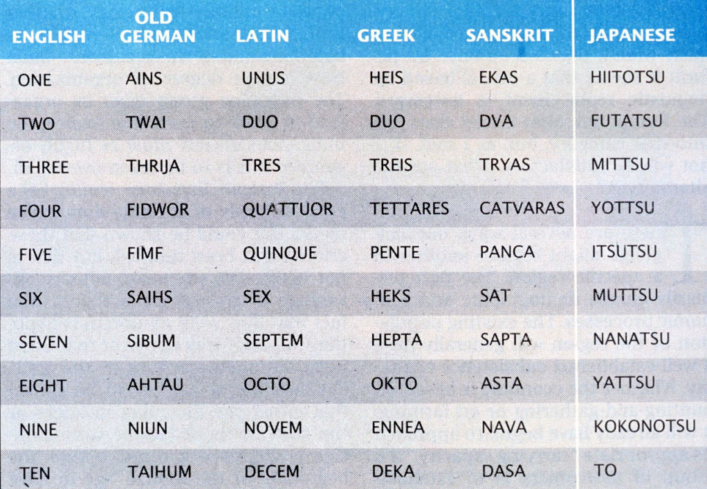 Indo-European Numbers