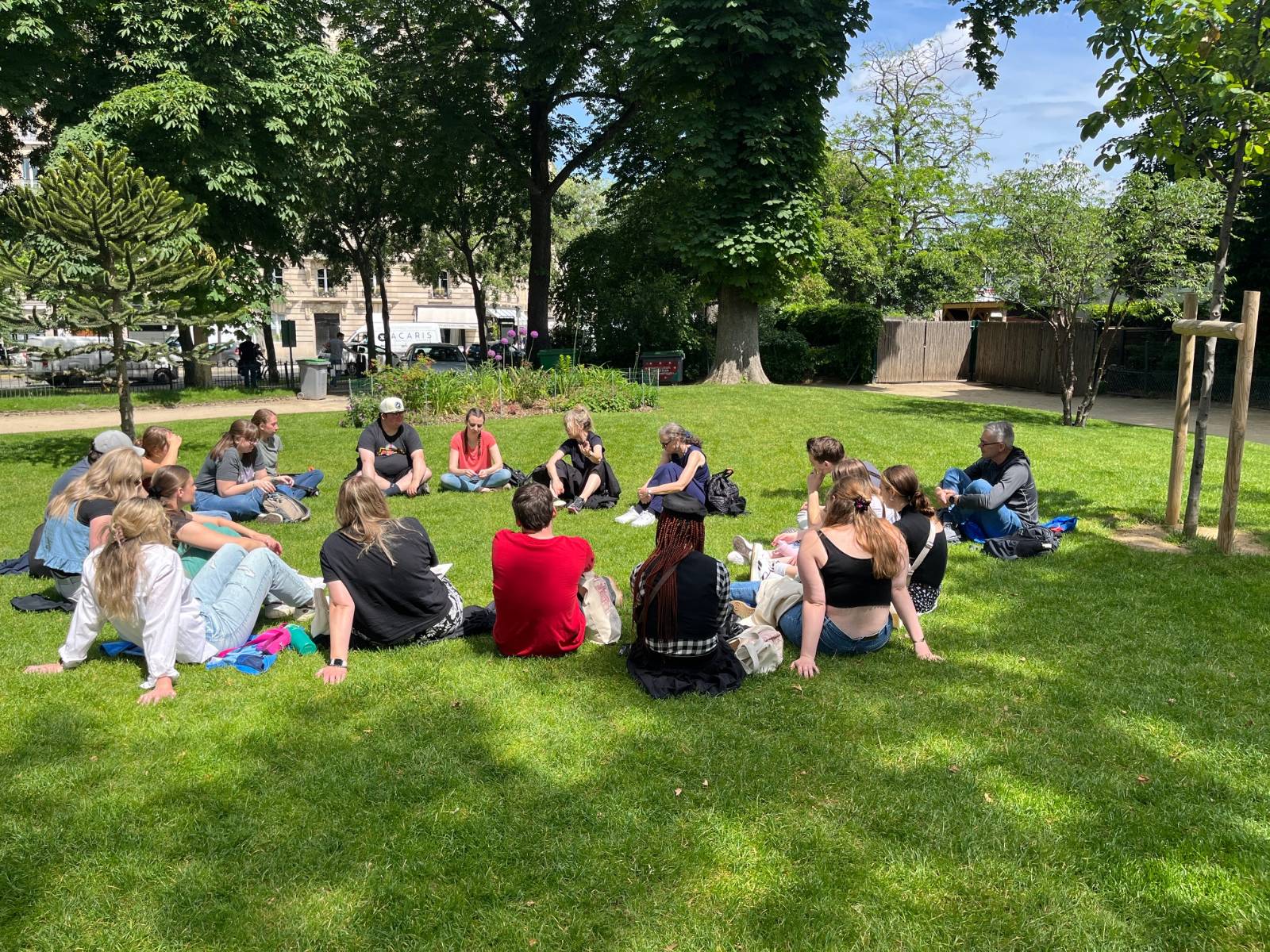 group of students on grass