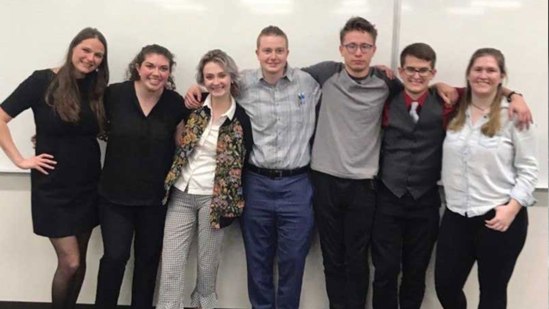 A group of students