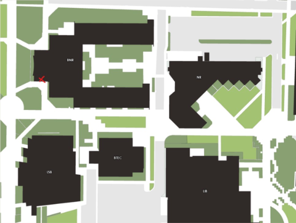 Map with the poster location within the BNR building marked.