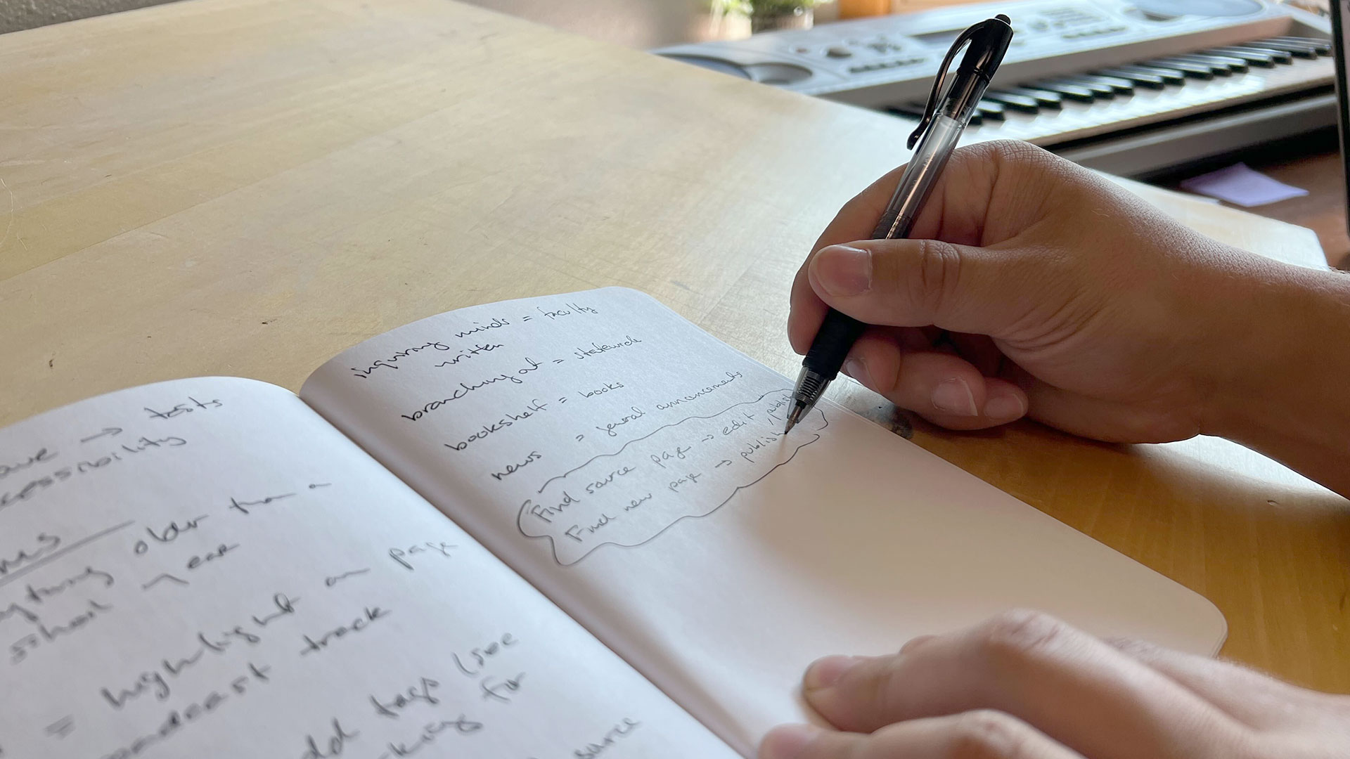 a hand writing in a book