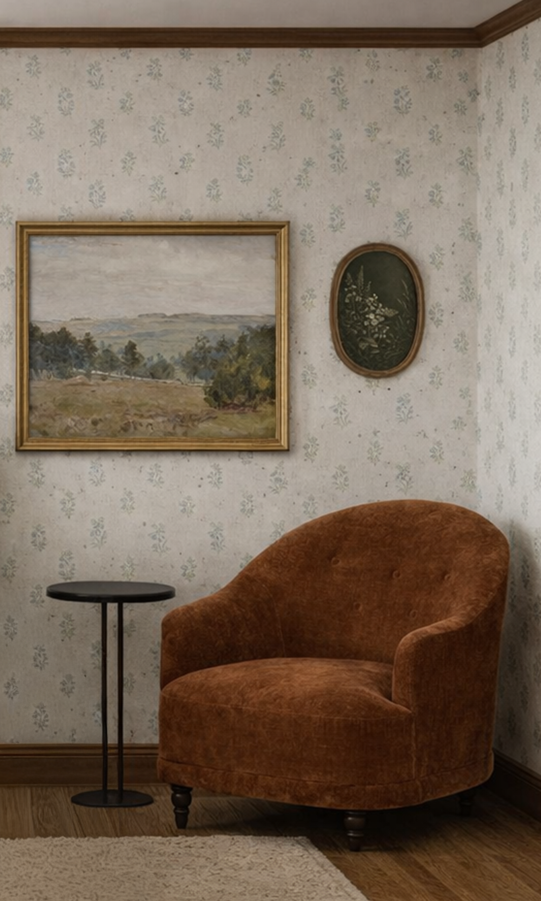 Interior vignette of a renovated pioneer-inspired residence