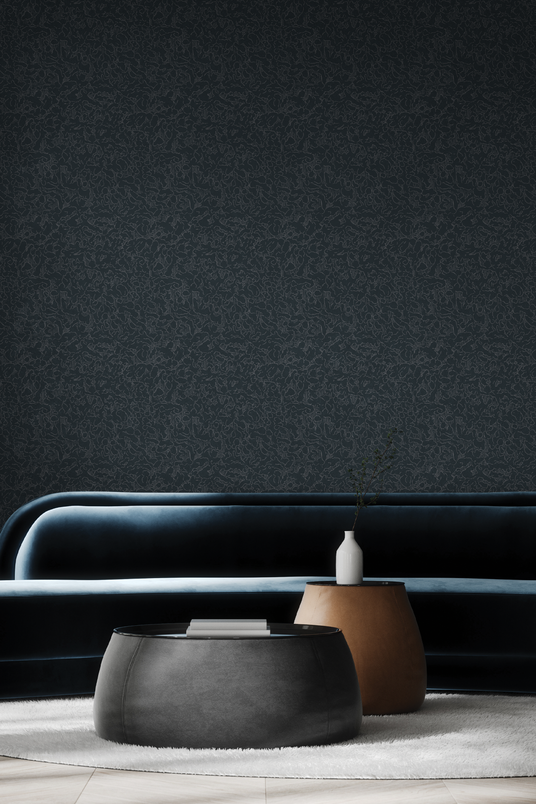 Vignette of a custom wallpaper inspired by desert rock formations