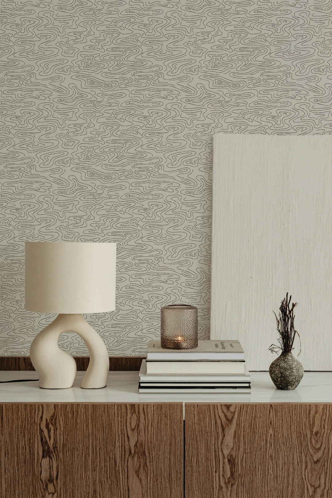 Vignette of a custom wallpaper inspired by desert rock formations