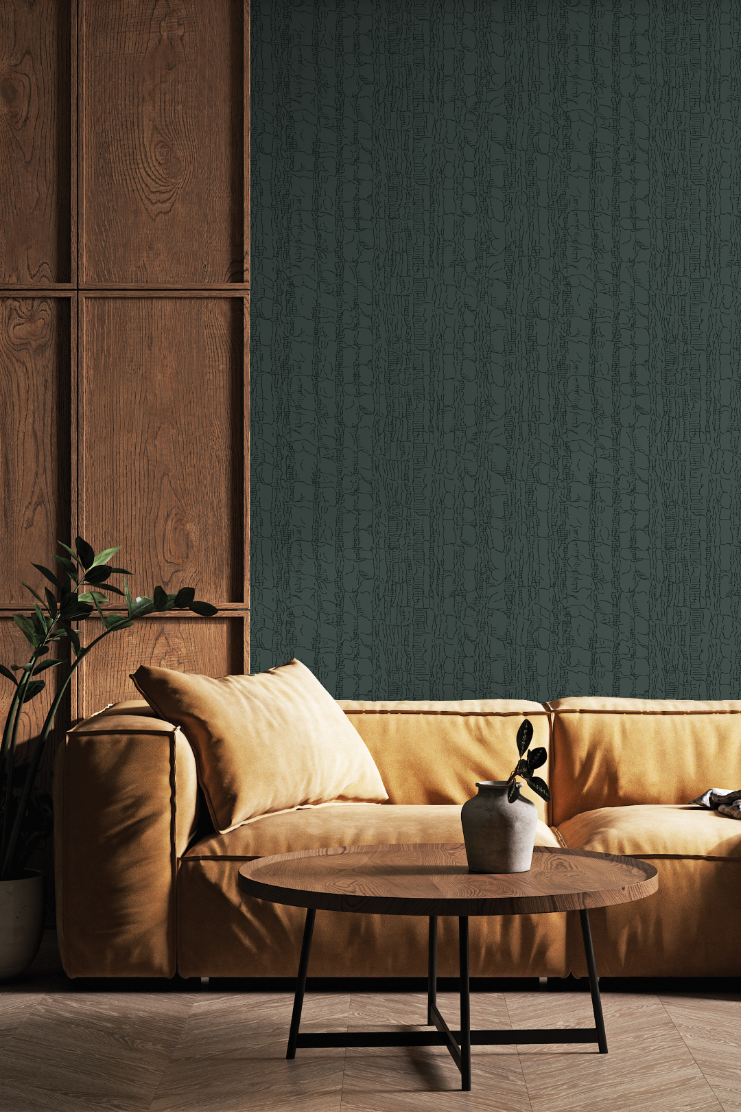 Vignette of a custom wallpaper inspired by desert rock formations
