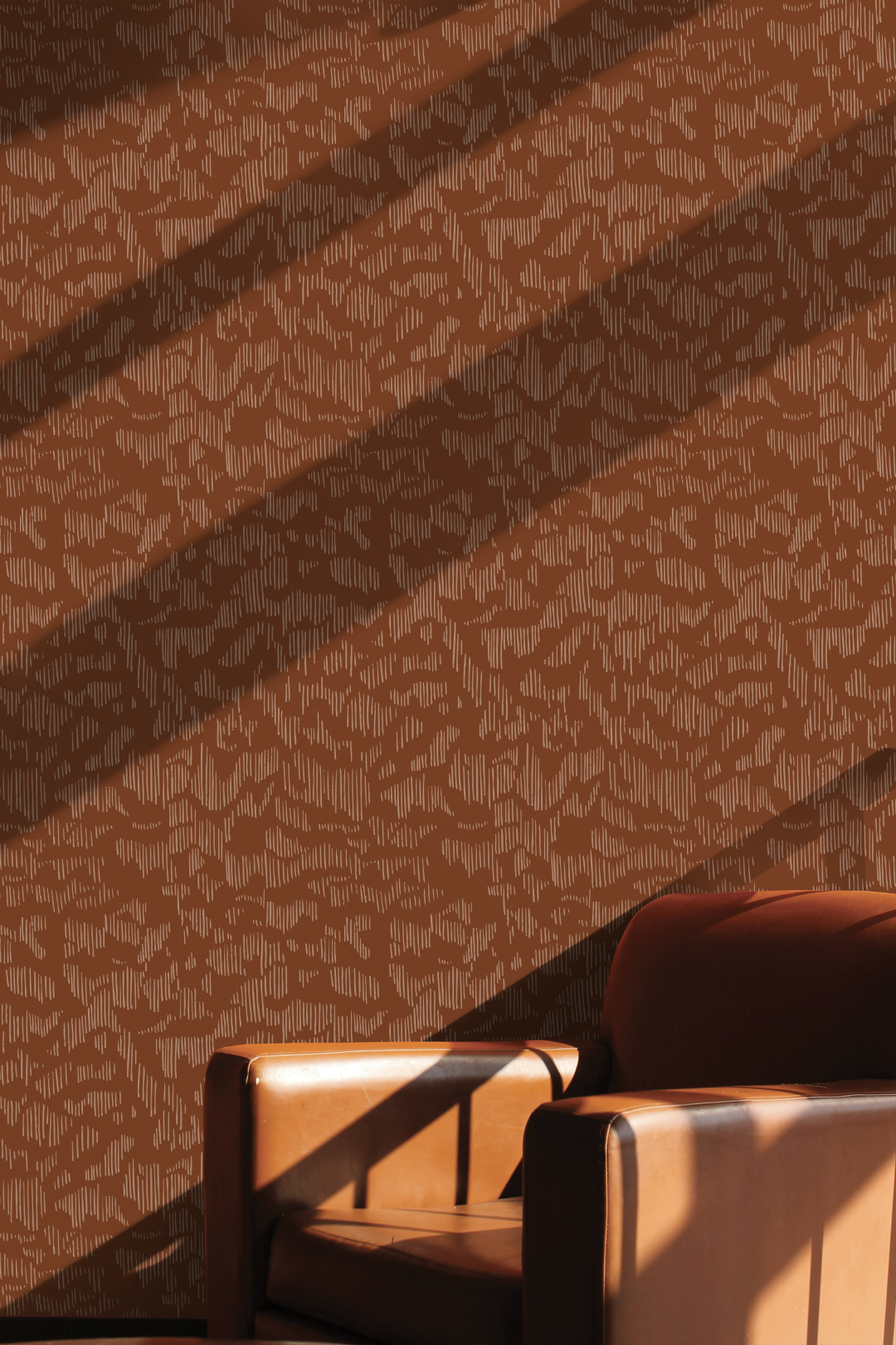Vignette of a custom wallpaper inspired by desert rock formations