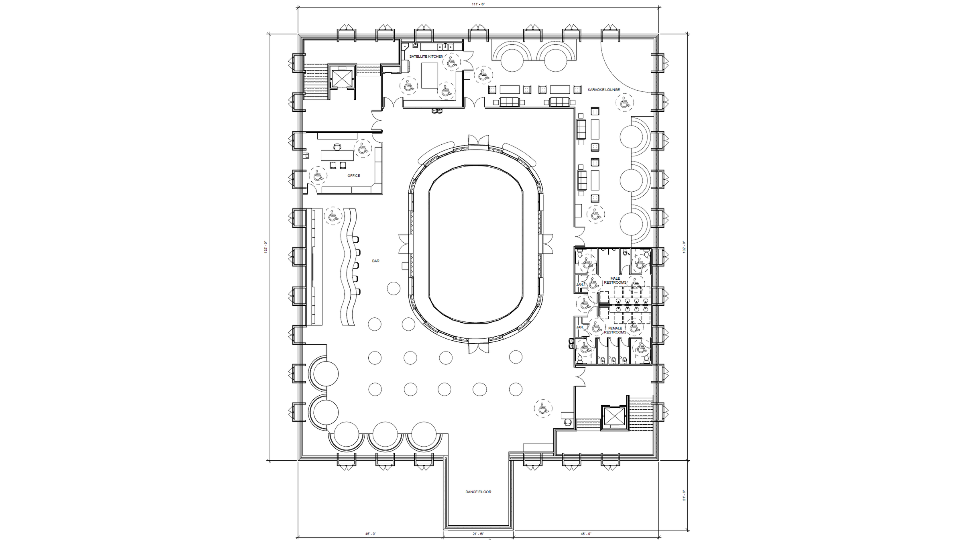 A floor plan depicting the 5th level of a hotel with a bar and karaoke lounge