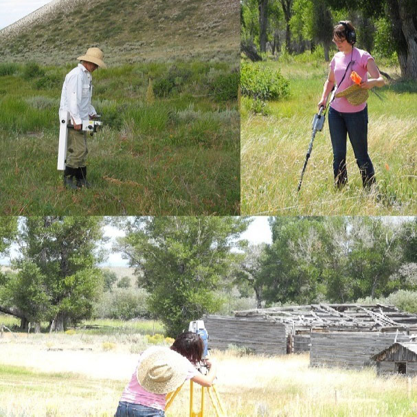 researchers in the field collecting information