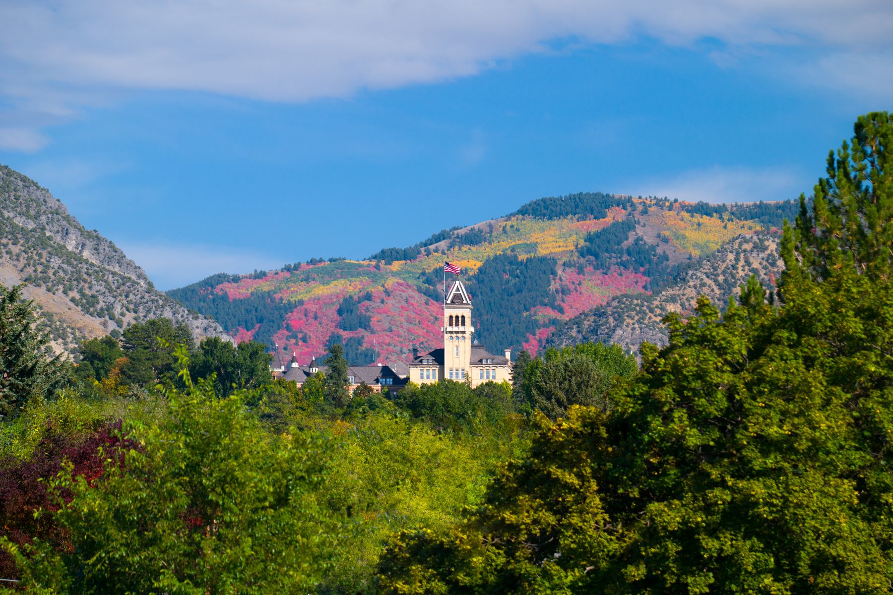old main during fall