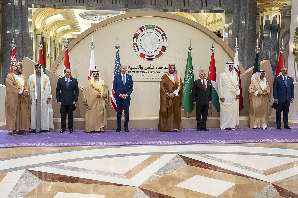President Biden meets with leaders from the Middle East, including Mohammed bin Salman of Saudi Arabia, at the “Jeddah Security and Development Summit” in 2022.